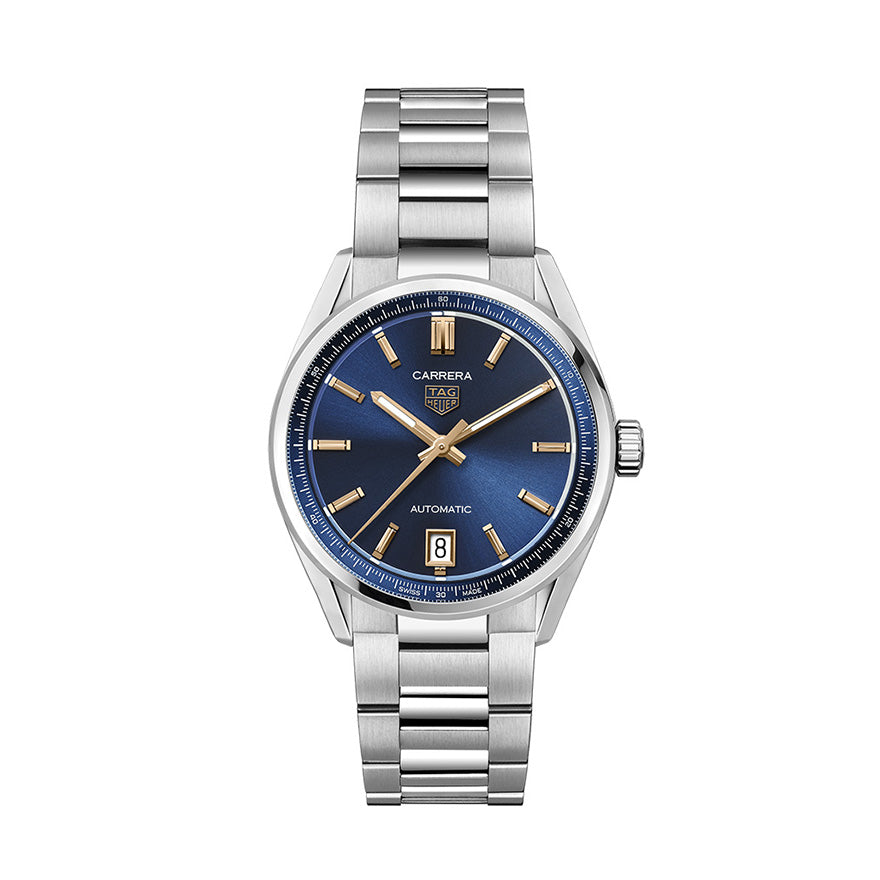 Tag Heuer Carrera Date Blue Dial Silver Steel Strap Watch for Women - WBN2311.BA0001