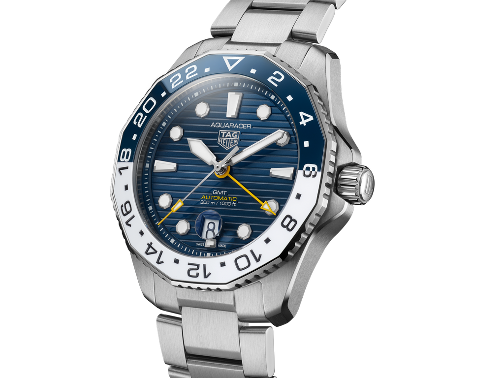 Tag Heuer Aquaracer Professional 300 GMT Automatic Blue Dial Silver Steel Strap Watch for Men - WBP2010.BA0632