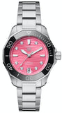 Tag Heuer Aquaracer Professional 300 Automatic Diamonds Pink Dial Silver Steel Strap Watch for Women - WBP231J.BA0618