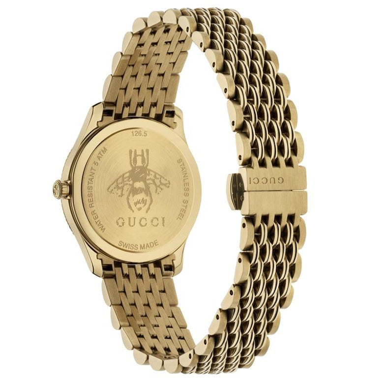 Gucci G Timeless Mother of Pearl Dial Gold Steel Strap Watch For Women - YA1265021