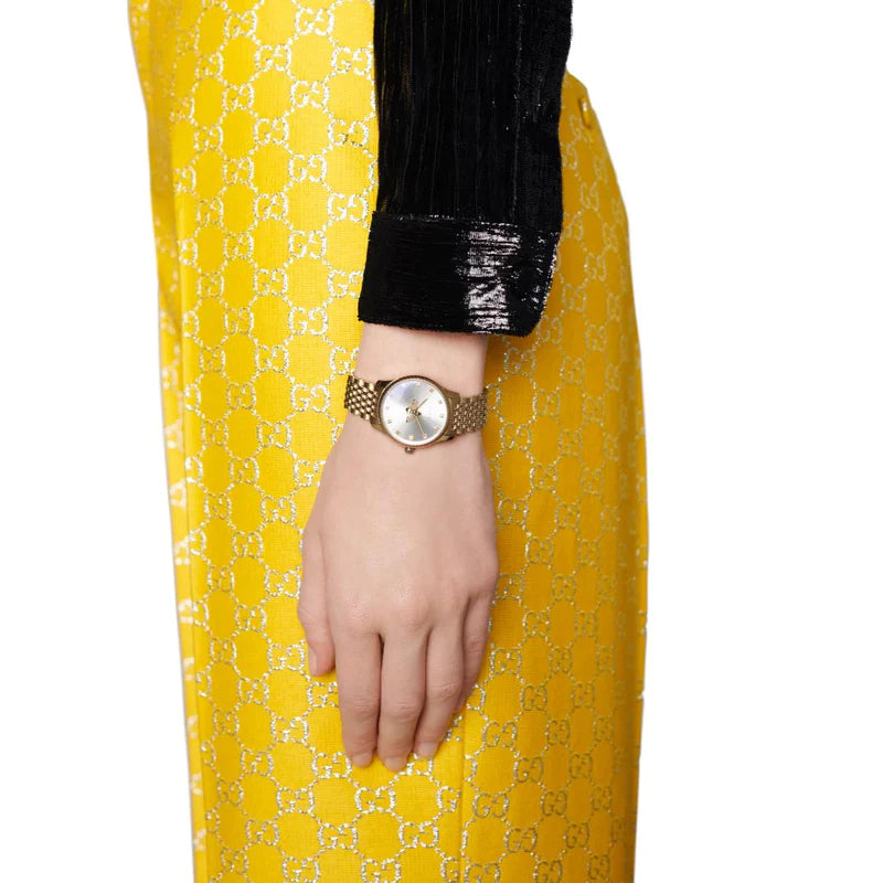 Gucci G Timeless Mother of Pearl Dial Gold Steel Strap Watch For Women - YA1265021