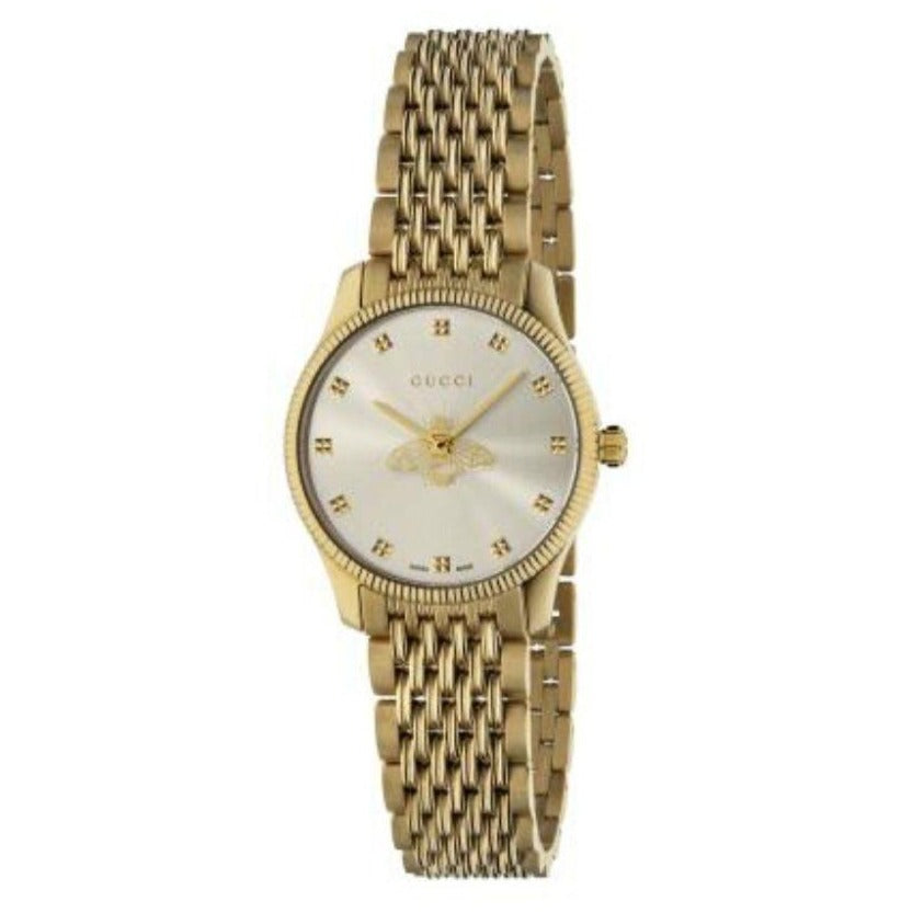 Gucci G Timeless Mother of Pearl Dial Gold Steel Strap Watch For Women - YA1265021