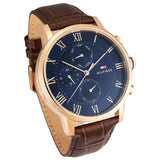 Tommy Hilfiger Kane Chronograph Blue Dial Brown Leather Strap Watch for Men - 1791399
