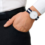 Daniel Wellington Classic Glasgow White Dial Two Tone NATO Strap Watch For Men - DW00100018