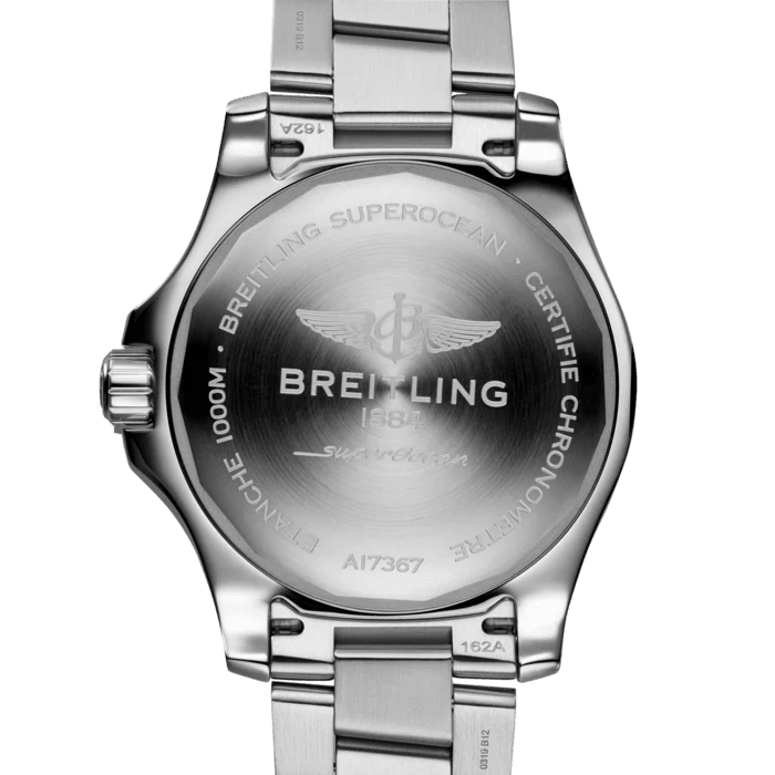 Breitling Superocean Automatic 44mm Yellow Dial Silver Steel Strap Watch for Men - A17375211/1A1