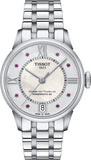 Tissot Chemin Des Tourelles Powermatic 80 Rubies Mother of Pearl Dial Silver Steel Strap Watch For Women - T099.207.11.113.00