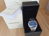 Emporio Armani Chronograph Quartz Blue Dial Silver Steel Strap Watch For Men - AR11082