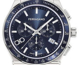 Salvatore Ferragamo 1927 Chrono Analog Blue Dial Blue Leather Strap Watch for Men - SFKZ00223