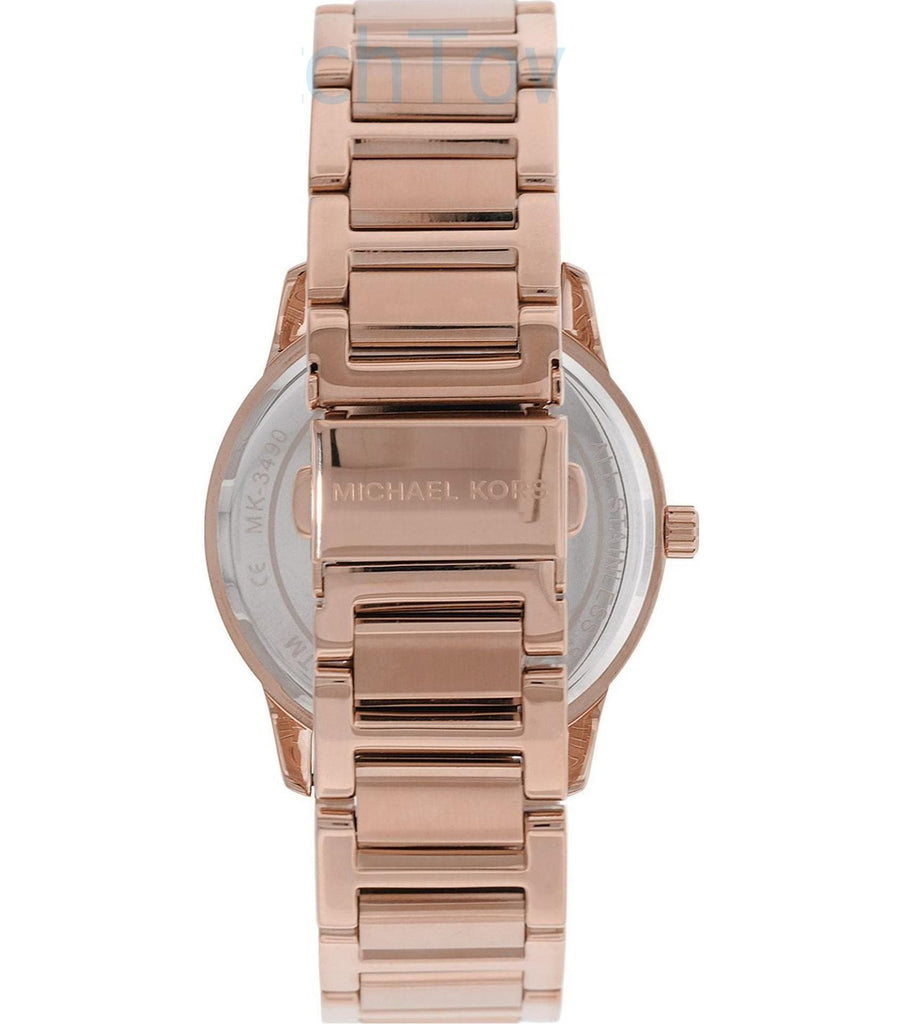 Michael Kors Hartman Rose Gold Dial Rose Gold Steel Strap Watch For Women - MK3491