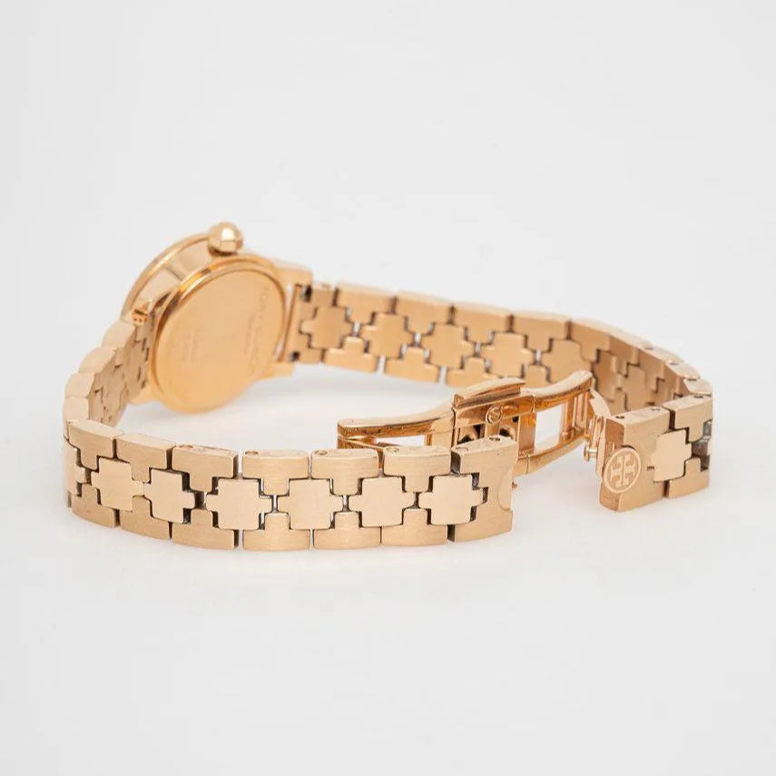 Tory Burch Reva Rose Gold Dial Rose Gold Steel Strap Watch for Women - TBW4043