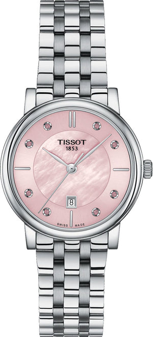 Tissot T Classic Carson Premium Pink Dial Silver Steel Strap Watch for Women - T122.210.11.159.00