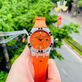 Maurice Lacroix Aikon Automatic Date Orange Dial Silver Steel Strap Watch For Men - AI6008-SS00F-530-E