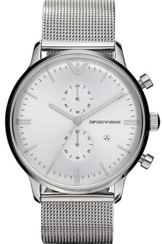 Emporio Armani Classic Chronograph Quartz Silver Dial Silver 