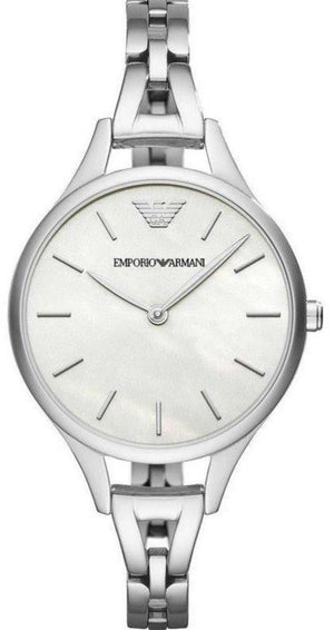 Emporio Armani Aurora Mother Of Pearl White Dial Silver Steel Strap Watch For Women - AR11054