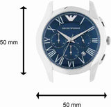 Emporio Armani Chronograph Quartz Blue Dial Silver Steel Strap Watch For Men - AR11082