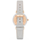Emporio Armani Gianni T Bar Quartz Mother of Pearl Dial White Leather Strap Watch For Women - AR1965