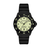 Emporio Armani Sea Explorer Automatic Yellow Dial Black Silicone Strap Watch For Men - AR60085