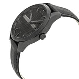 Armani Exchange Hampton Chronograph Black Dial Black Leather Strap Watch For Men - AX2400