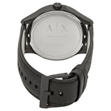 Armani Exchange Hampton Chronograph Black Dial Black Leather Strap Watch For Men - AX2400