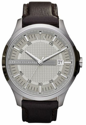 Armani Exchange Whitman Silver Dial Brown Leather Strap Watch For Men - AX2100