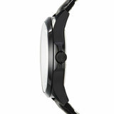 Armani Exchange Hampton Chronograph Black Dial Black Leather Strap Watch For Men - AX2400