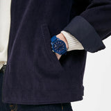 Armani Exchange Outerbanks Chronograph Blue Dial Blue Silicone Strap Watch For Men - AX1327