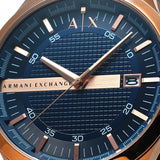 Armani Exchange Hampton Chronograph Blue Dial Brown Leather Strap Watch For Men - AX2172