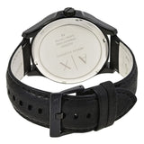 Armani Exchange Hampton Chronograph Black Dial Black Leather Strap Watch For Men - AX2400