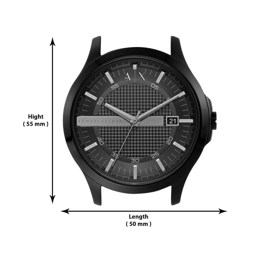 Armani Exchange Hampton Black Dial Black Steel Strap Watch For Men - AX7101