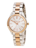 Michael Kors Runway White Dial Two Tone Stainless Steel Strp Watch for Women - MK3204A