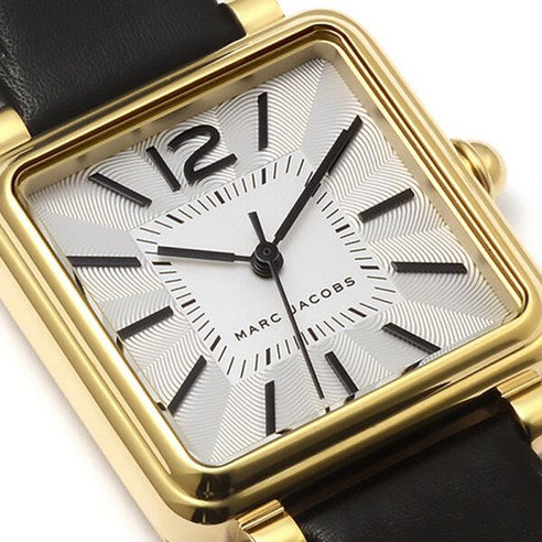 Marc Jacobs Vic Silver Dial Black Leather Strap Watch for Women - MJ1437