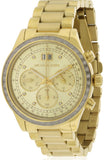 Michael Kors Brinkley Diamonds Gold Dial Gold Steel Strap Watch for Women - MK6187
