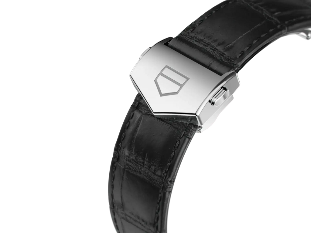 Tag Heuer Monaco Automatic Chronograph Black Dial Black Leather Strap Watch for Men - CBL2113.FC6177