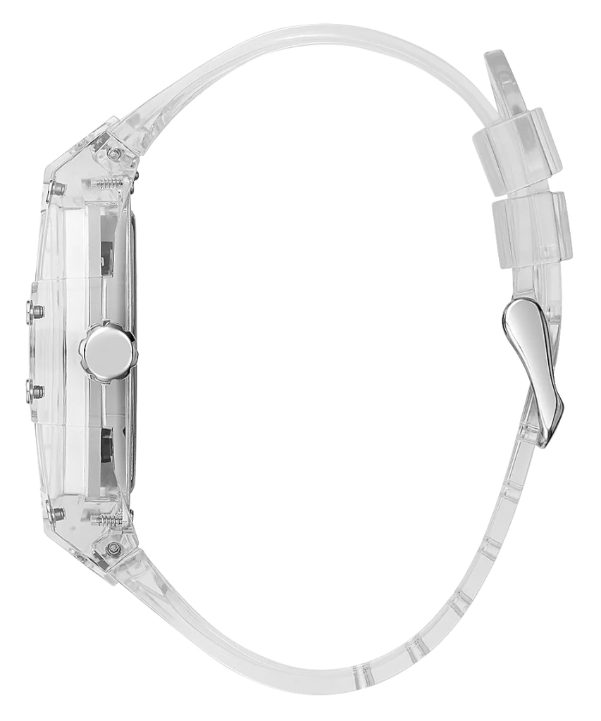 Guess Phoenix J Balvin White Dial Transparent Silicone Strap Watch For Men - V1051M1