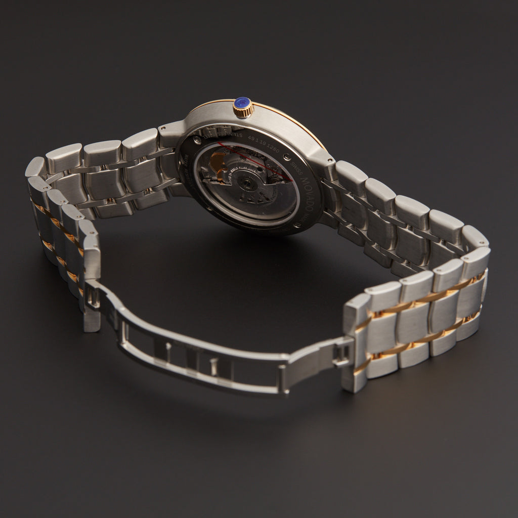 Movado 1881 Automatic Black Dial Two Tone Steel Strap Watch For Men - 0606916