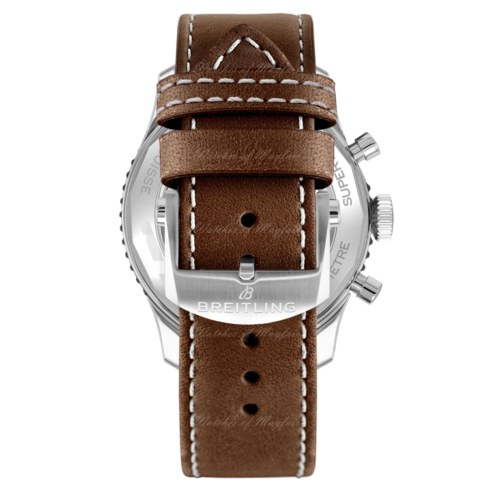 Breitling Super Avi B04 Chronograph GMT 46 Mosquito Black Dial Brown Leather Strap Watch for Men - YB04451A1B1X1