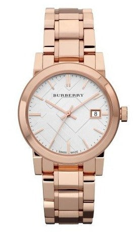 Burberry The City White Dial Rose Gold Steel Strap Watch for  display picture 1