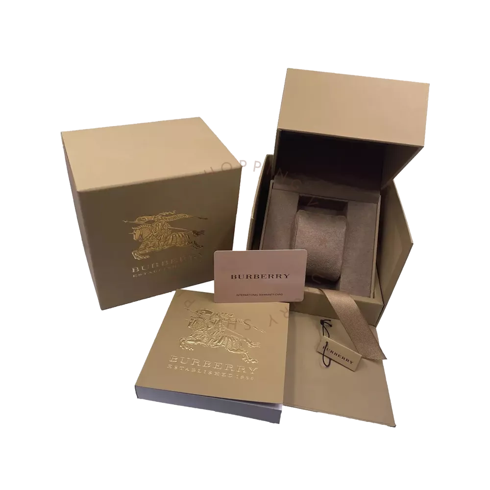 Burberry Britain Diamonds Grey Dial Grey Leather Strap Watch for Women - BBY1810