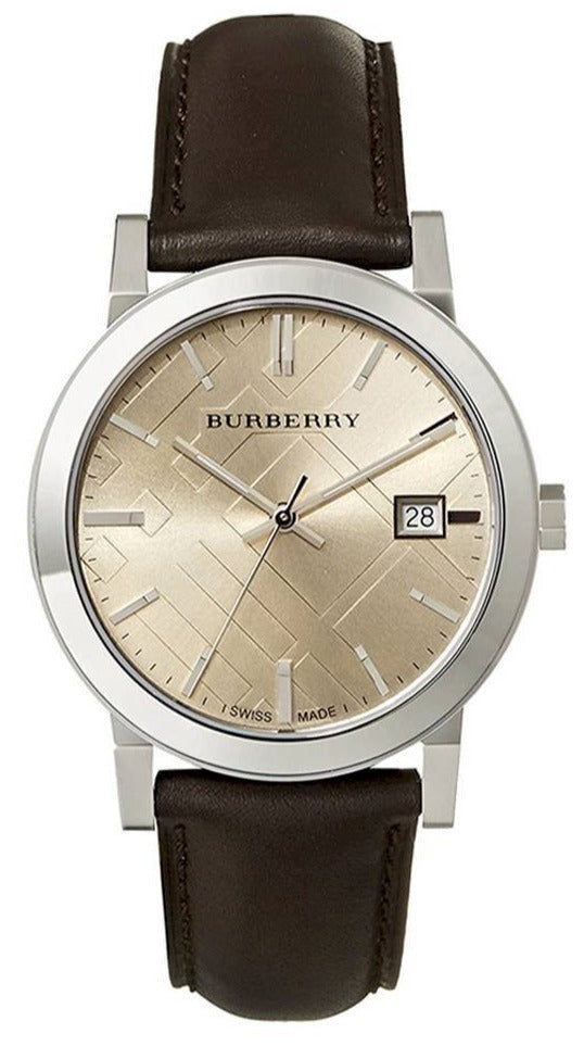 BURBERRY【バーバリー】 BU9011　クオーツ腕時計 Burberry The City Gold Dial Brown Leather Strap Watch for Men - BU9011