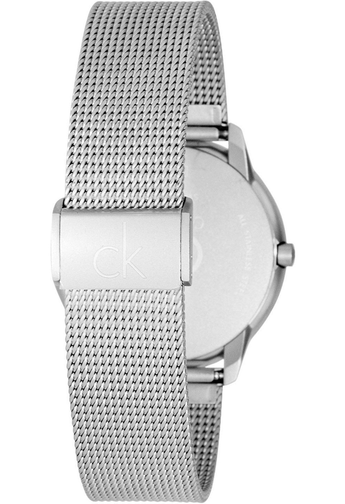Calvin Klein Minimal White Dial Silver Mesh Bracelet Watch for Women - K3M2212Y