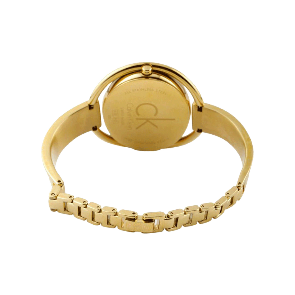 Calvin Klein Impetuous White Dial Gold Steel Strap Watch for Women - K4F2N516