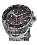 Tag Heuer Formula 1 Chronograph Senna Grey Dial Silver Steel Strap Watch for Men - CAZ201D.BA0633