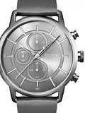 Hugo Boss Architectural Grey Dial Grey Leather Strap Watch for Men - 1513570