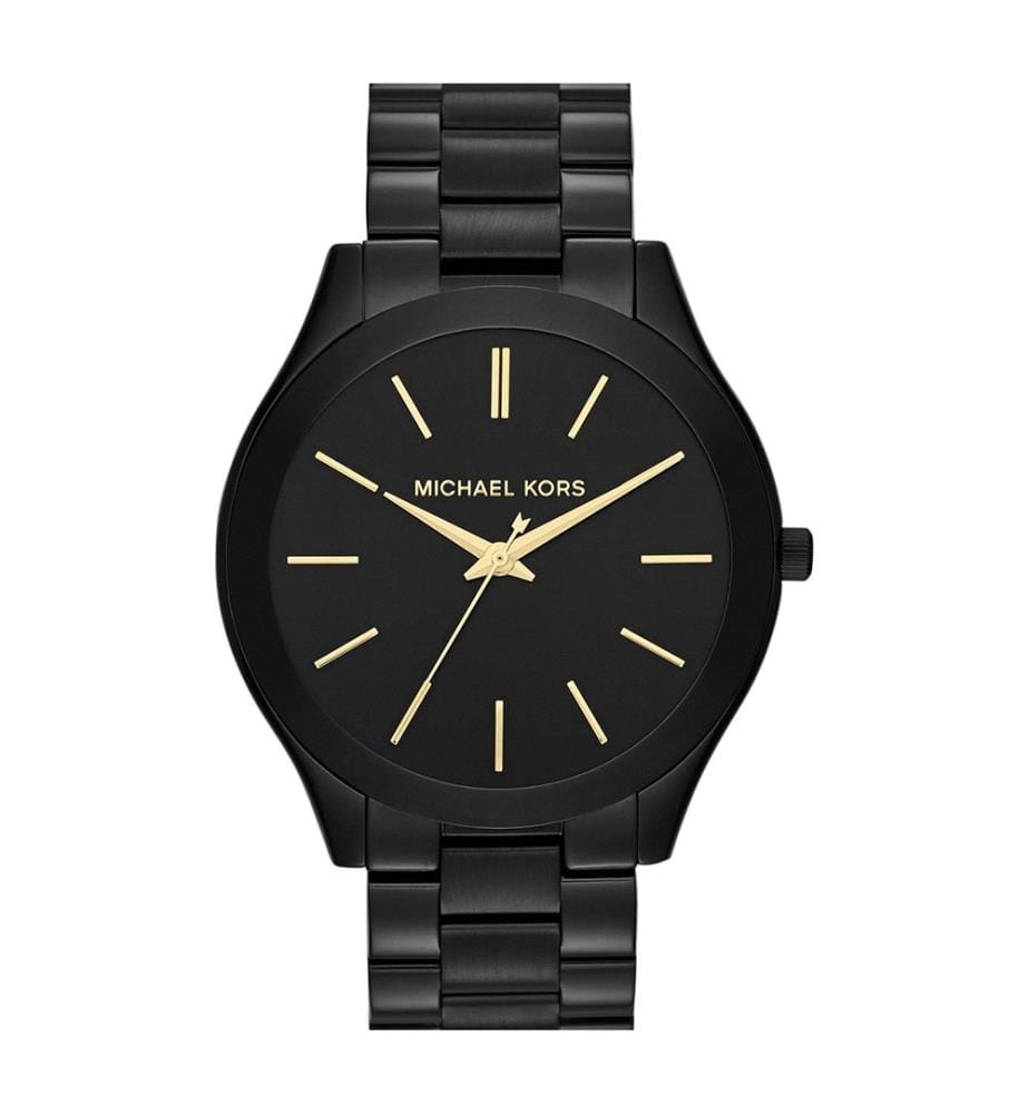 Michael Kors Mini Slim Runway Black Dial Black Steel Strap Watch for Women - MK3587