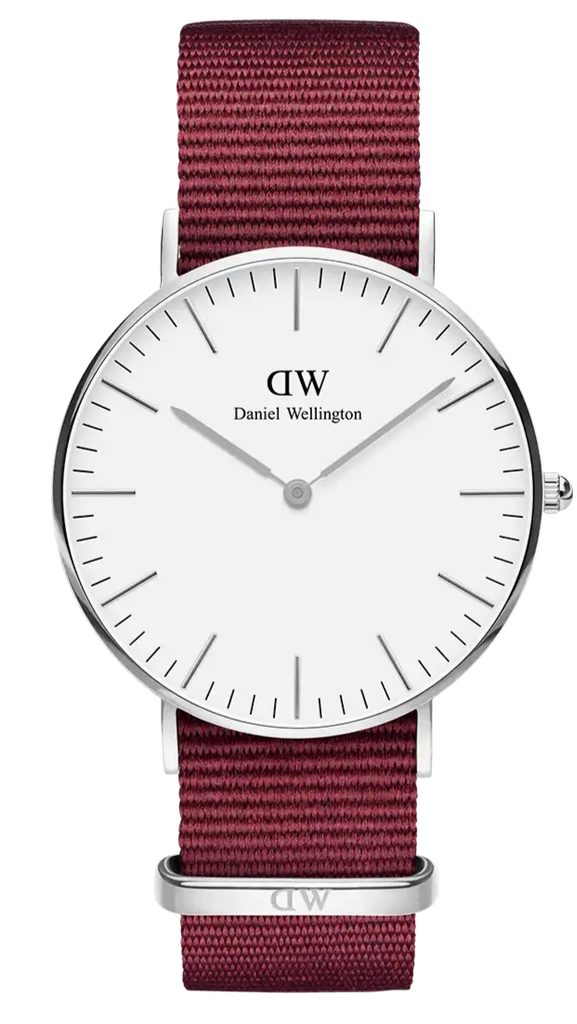 Daniel Wellington Classic Roselyn White Dial Red NATO Strap Watch For Women - DW00100272