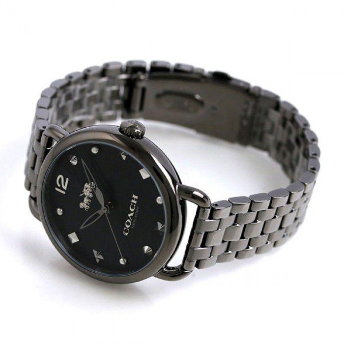 Coach Delancey Black Dial Black Steel Strap Watch For Women - 14502812