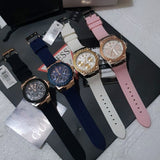 Guess Zena Analog White Dial White Rubber Strap Watch For Women - W1094L1