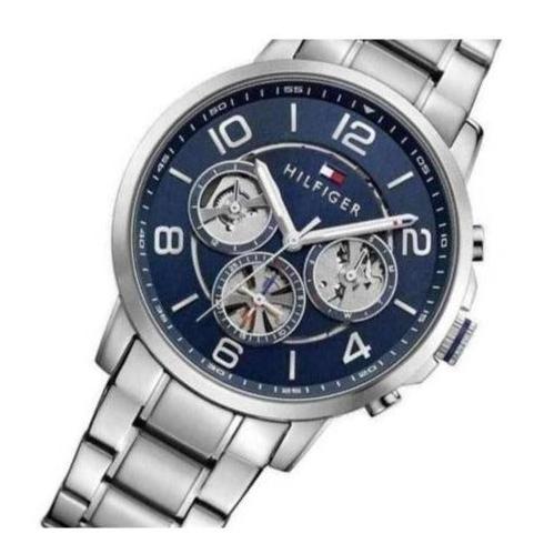 Tommy Hilfiger Keagan Blue Dial Silver Steel Strap Watch for Men - 1791293