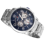 Tommy Hilfiger Keagan Blue Dial Silver Steel Strap Watch for Men - 1791293