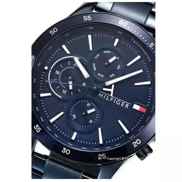 Tommy Hilfiger Bank Quartz Blue Dial Blue Steel Strap Watch for Men - 1791720